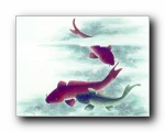 中国风水墨画:鱼