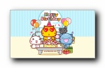 哈咪猫《生日快乐》可爱卡通宽屏壁纸